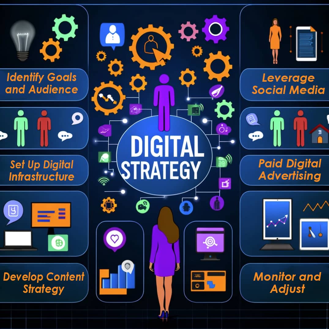infographic orplanning a digital strategy with the 6 steps outlined